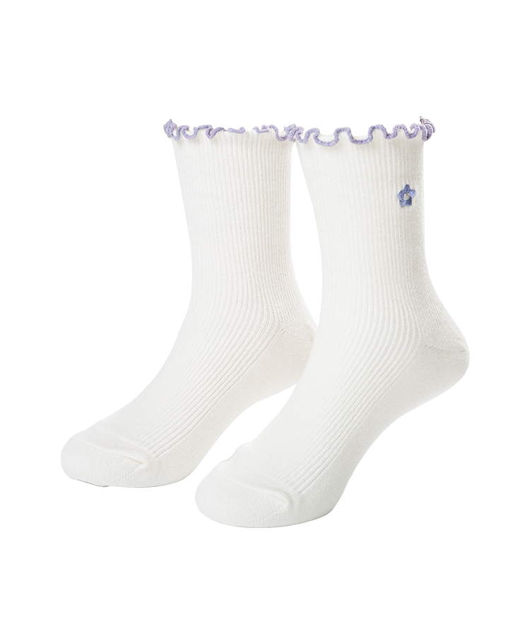 Children's double cylinder cotton socks with fancy top
